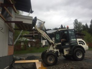 Radlader mit Palettengabel